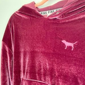 PINK velvet hoodie size small